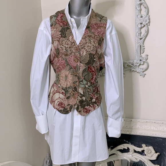 VINTAGE Linen Floral Vest - Picture 2 of 12